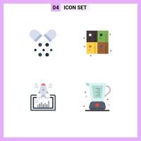 Universal Icon Symbols Group of 4 Modern Flat Icons of health project pills education startup Editable Vector Design Elements