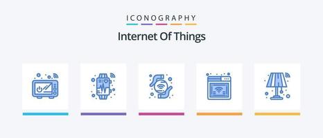 Internet Of Things Blue 5 Icon Pack Including light. interior. technology. wifi. online. Creative Icons Design vector