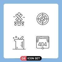 4 Creative Icons Modern Signs and Symbols of cross biochemistry train compass chemistry Editable Vector Design Elements