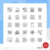 Group of 25 Lines Signs and Symbols for programming coding rescue code snow Editable Vector Design Elements