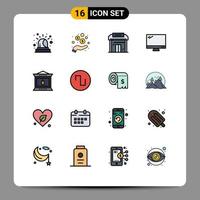 16 Creative Icons Modern Signs and Symbols of fire imac business device computer Editable Creative Vector Design Elements