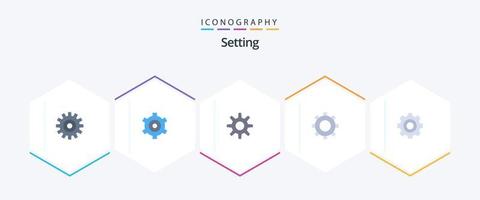 Setting 25 Flat icon pack including . gear. setting. general. setting vector