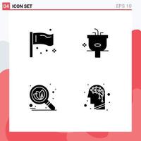 Solid Glyph Pack of 4 Universal Symbols of congress wash global bathroom search Editable Vector Design Elements