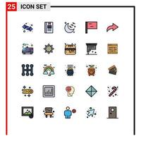 Set of 25 Modern UI Icons Symbols Signs for car redo reading arrow flag Editable Vector Design Elements