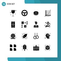 Pictogram Set of 16 Simple Solid Glyphs of mobile goal heart experience chart Editable Vector Design Elements
