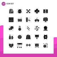 25 Thematic Vector Solid Glyphs and Editable Symbols of layout share camera data shredder Editable Vector Design Elements