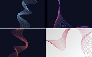 Collection of geometric minimal lines pattern set vector