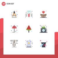 Set of 9 Modern UI Icons Symbols Signs for food umbrella gas thanksgiving protection Editable Vector Design Elements