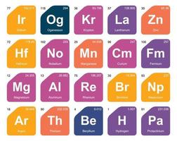 20 Preiodic table of the elements Icon Pack Design vector
