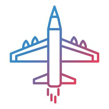 Army Jet Line Gradient Icon vector