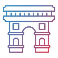 Arc De Triomphe Line Gradient Icon vector
