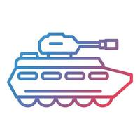 Army Tank Line Gradient Icon vector