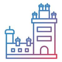 Belem Tower Line Gradient Icon vector