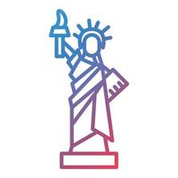 Statue of Liberty Line Gradient Icon vector