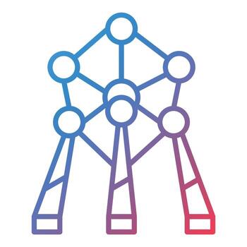 Atomium Line Gradient Icon vector