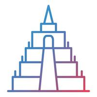 Borobudur Line Gradient Icon vector