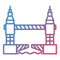 Tower Bridge Line Gradient Icon vector