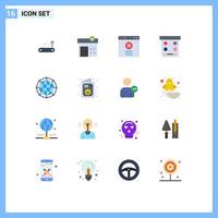 Universal Icon Symbols Group of 16 Modern Flat Colors of internet data block powder eye shadow Editable Pack of Creative Vector Design Elements