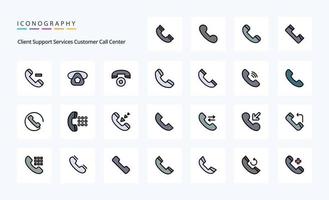 25 Call Line Filled Style icon pack vector