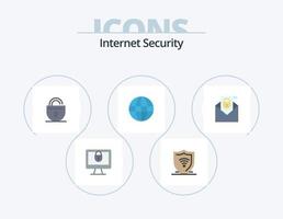 paquete de iconos planos de seguridad de internet 5 diseño de iconos. Email. seguridad. cerrar. Internet. mundo vector