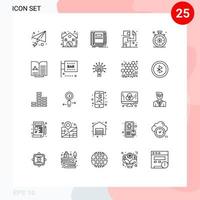 25 Creative Icons Modern Signs and Symbols of investment time killer notebook kill assassin Editable Vector Design Elements