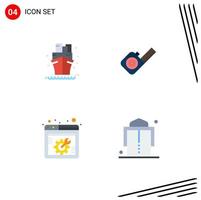 Group of 4 Modern Flat Icons Set for sailboat web options summer tape webpage Editable Vector Design Elements