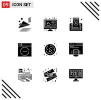 Stock Vector Icon Pack of 9 Line Signs and Symbols for research biology mobile minimize design Editable Vector Design Elements