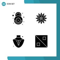 User Interface Solid Glyph Pack of modern Signs and Symbols of alarm diamond secure gear jewelry Editable Vector Design Elements