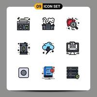 Set of 9 Modern UI Icons Symbols Signs for tank energy checkup electric virus Editable Vector Design Elements