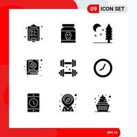 9 Universal Solid Glyph Signs Symbols of fitness patrick toxic day book Editable Vector Design Elements