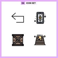 4 Creative Icons Modern Signs and Symbols of arrow design reply smartphone programing Editable Vector Design Elements