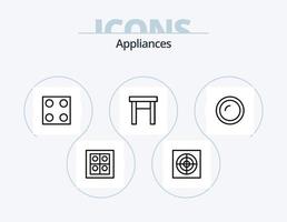 línea de electrodomésticos paquete de iconos 5 diseño de iconos. guardarropa. casa. accesorios. mueble. máquina vector