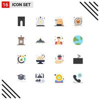 16 User Interface Flat Color Pack of modern Signs and Symbols of user selection quick focus cloths Editable Pack of Creative Vector Design Elements