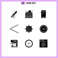 9 Creative Icons Modern Signs and Symbols of optimization engine smart phone previous arrow Editable Vector Design Elements