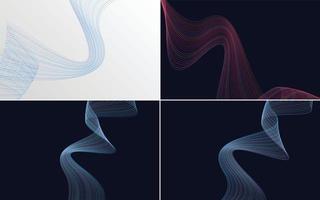 Collection of geometric minimal lines pattern set vector