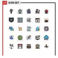 Set of 25 Modern UI Icons Symbols Signs for cake medicine building pills internet Editable Vector Design Elements