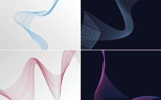 Collection of geometric minimal lines pattern set vector