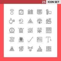 conjunto de 25 iconos de interfaz de usuario modernos signos de símbolos para la grabación de avatar elementos de diseño vectorial editables de videocámara handycam completa vector