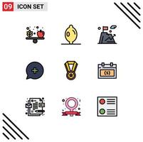 Set of 9 Modern UI Icons Symbols Signs for calendar education goal achievement new Editable Vector Design Elements