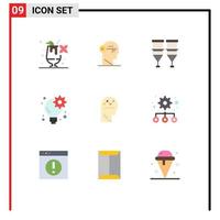 Group of 9 Flat Colors Signs and Symbols for user businessman blood business transfusion Editable Vector Design Elements