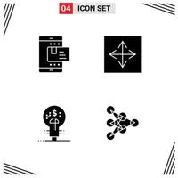 Group of Solid Glyphs Signs and Symbols for ecommerce interface rate app finance Editable Vector Design Elements