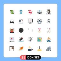 Universal Icon Symbols Group of 25 Modern Flat Colors of cream things birthday iot computer Editable Vector Design Elements