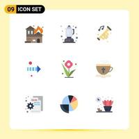 9 Creative Icons Modern Signs and Symbols of rose flower car right arrow Editable Vector Design Elements