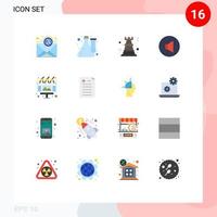 Editable Vector Line Pack of 16 Simple Flat Colors of advertising volume pawn speaker strategy Editable Pack of Creative Vector Design Elements