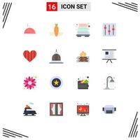 paquete de iconos de vector de stock de 16 signos y símbolos de línea para elementos de configuración de baño de usuario de amor paquete editable de elementos de diseño de vector creativo