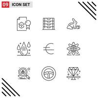 9 Creative Icons Modern Signs and Symbols of drop design storage color nature Editable Vector Design Elements