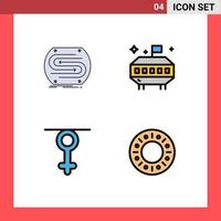 Set of 4 Modern UI Icons Symbols Signs for business gender match space human Editable Vector Design Elements