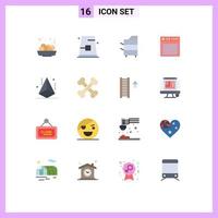 Group of 16 Flat Colors Signs and Symbols for portable device copier audio technology Editable Pack of Creative Vector Design Elements