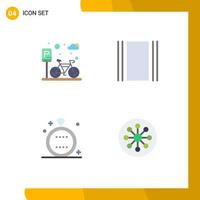 User Interface Pack of 4 Basic Flat Icons of cycle event road horizontal ring Editable Vector Design Elements