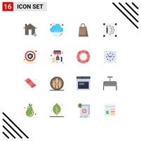 Group of 16 Flat Colors Signs and Symbols for alert printer weather cog wheel pencil Editable Pack of Creative Vector Design Elements